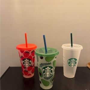 Starbucks Colorful Reusable Cold Cups Set of 3